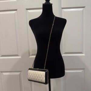 Chanel Leather Black & White Clutch
